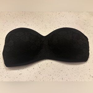 Victoria's Secret Pink Black Lace Strapless Bra